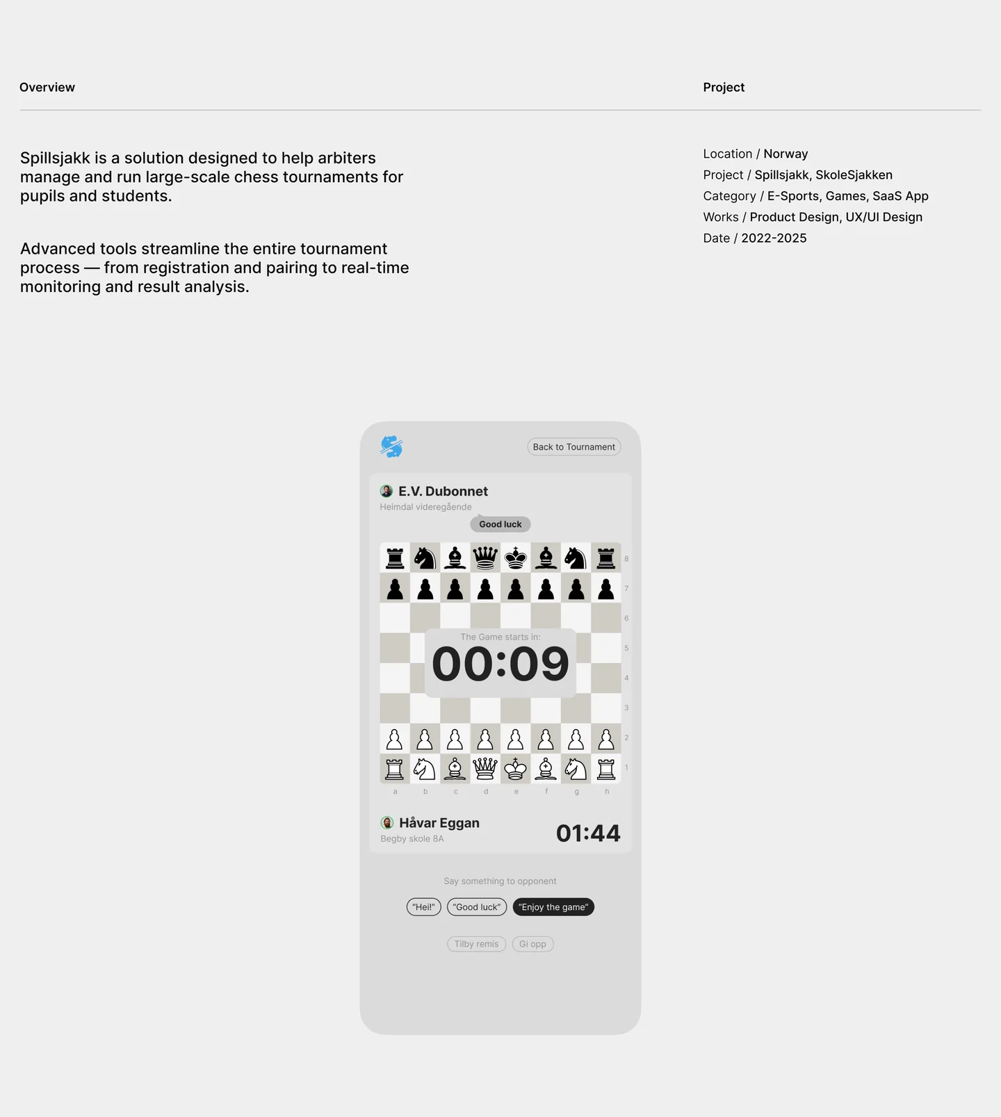 Spillsjakk case study, part 2